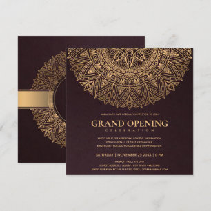 BURGUND WINEGOLD KLASSISCH VERSCHÖNERTER MANDALA-G EINLADUNG