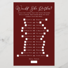 Burgund würde eher Brautparty spielen