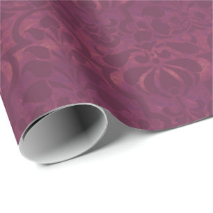 Burgunder Antik-Victorian Damastmuster Geschenkpapier