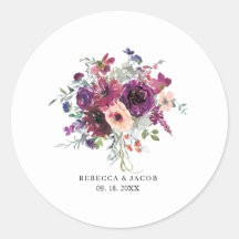 Burgunder Aquarell Wildblumen Boho Hochzeit