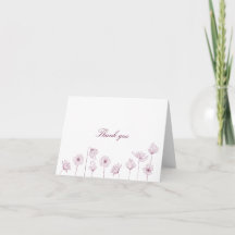 Burgunder Blumen Dankeschön-Grußkarte