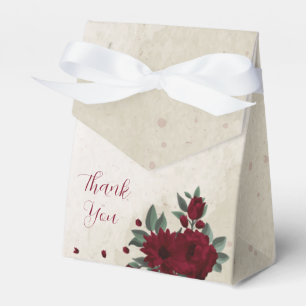 Burgunder Blumen Hochzeit Grünelemente Geschenkschachtel