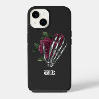 Burgunder Blumen-Skelett-Gotik