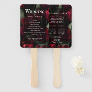 Burgunder-Blumenhochzeitsdesign mit reichlich Wein Fächer