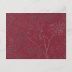 Burgunder Blumenprint-Hintergrund Postkarte
