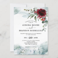 Burgunder Blumenschnee Hochzeit