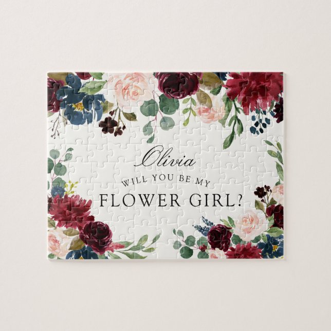 Burgunder-Blumenstrauß | sind Sie mein Puzzle (Horizontal)