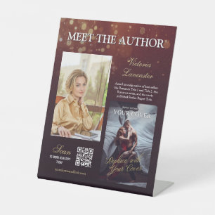 Burgunder Bokeh Romance Buch Treffen Sie den Autor Sockelschild