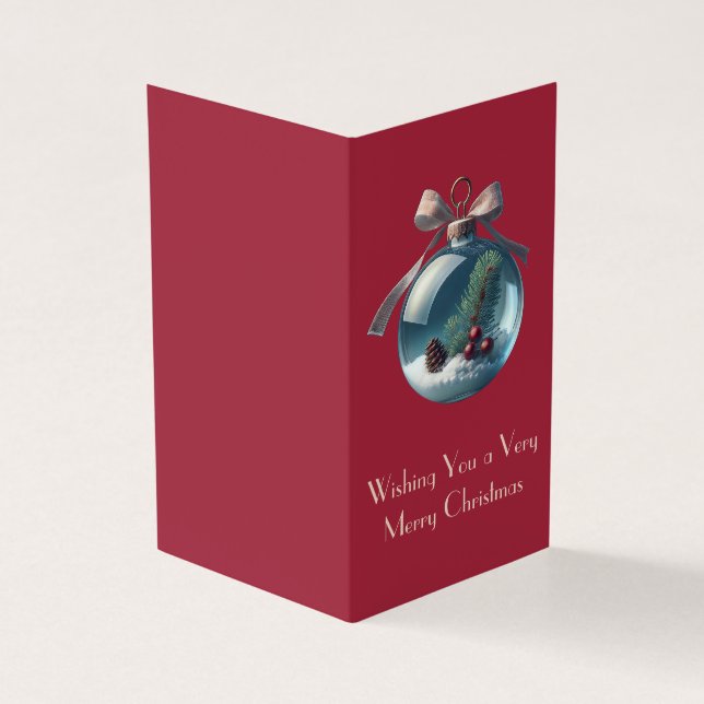 Burgunder Bow & Vintage Weihnachtskarten (Vorderseite)