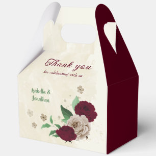 Burgunder Champagner Blumen Hochzeit  Geschenkschachtel