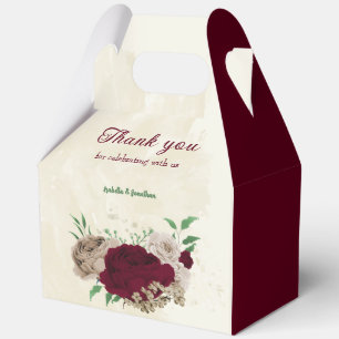 Burgunder Champagner Blumen Hochzeit Geschenkschachtel