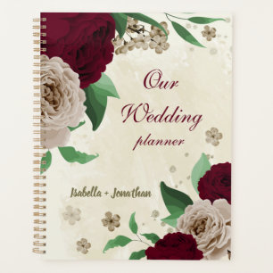 Burgunder Champagner Blumen Hochzeit Planer