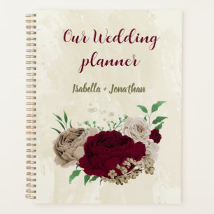 Burgunder Champagner Blumen Hochzeit Planer