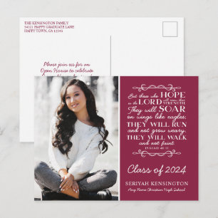 Burgunder Christliches Abschlussvers Isaiah 40 Postkarte