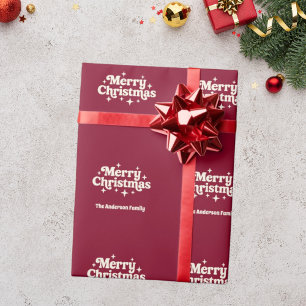 Burgunder creme Weihnachtsgeschenk Geschenkpapier