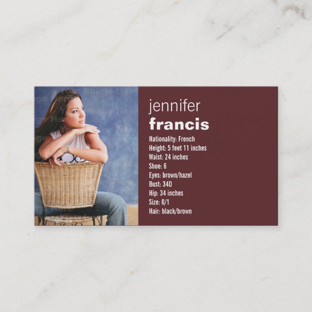 Burgunder, der Minibaut.-Karte kreuzt Visitenkarte (Vorderseite)