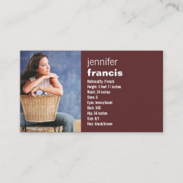 Burgunder, der Minibaut.-Karte kreuzt Visitenkarte