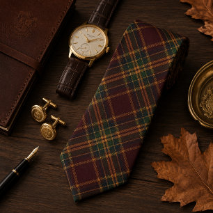 Burgunder-Erbe-Karo Old Money Tartan Krawatte