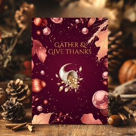 Burgunder Erntedank mit Cornucopia & Copper Einladung