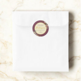 Burgunder Fall in Liebe Fall Blühende Elegante Bur Runder Aufkleber