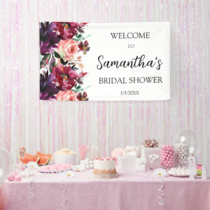 Burgunder Floral Willkommens Brautparty-Banner Banner