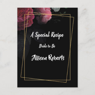 Burgunder Florale Rustikale Brautparty Postkarte