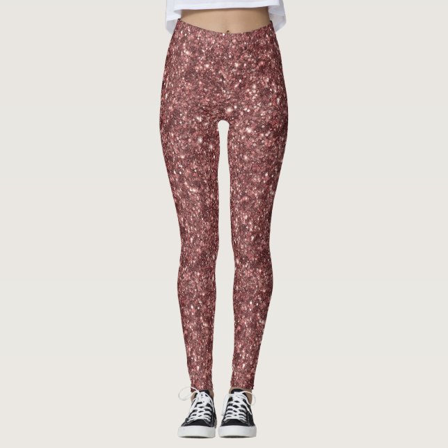 Burgunder Glitter Leggings (Vorderseite)