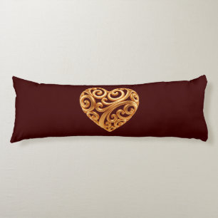 Burgunder-Goldherz-Symbol der Liebe Seitenschläferkissen
