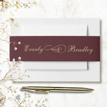 Burgunder Hintergrund Gold Schrift Elegant Dunkelr