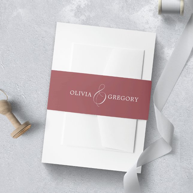 Burgunder Hochzeit Einladungsbanderole (Von Creator hochgeladen)