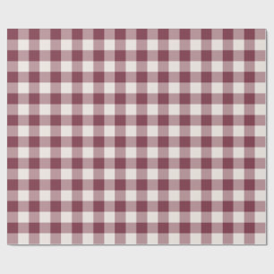 Burgunder-Klassik-Karo-Gingham Geschenkpapier