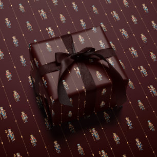Burgunder klassisches Nussknacker-Geschenkpapier Geschenkpapier