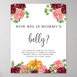 Burgunder-Kürbis wie groß ist Mamas Bauch Spiel Poster