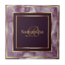 Burgunder Lila und goldener geometrischer Marmor