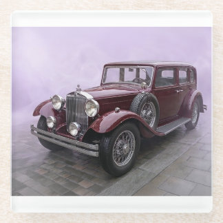 Burgunder Luxuslimousine 1930er Jahre Glasuntersetzer