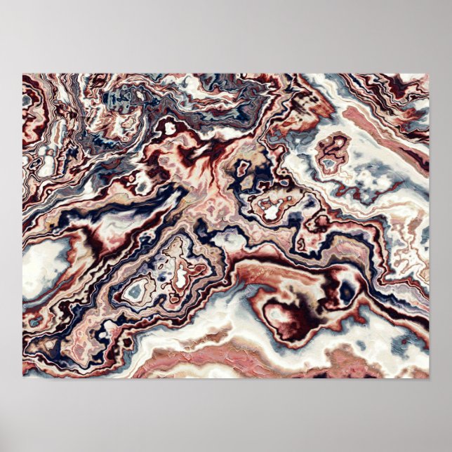 Burgunder-Marmor-Canyon-Fluss Poster (Vorne)