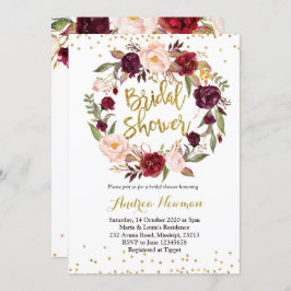 Burgunder marsala Brautpartyeinladung Einladung