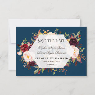 Burgunder Marsala Floral Geometrische Save The Dat Date