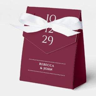 Burgunder-Minimalist-Hochzeit mit besonderem Datum Geschenkschachtel
