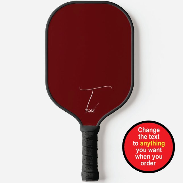 Burgunder mit Monogramm Pickleball Schläger (Von Creator hochgeladen)