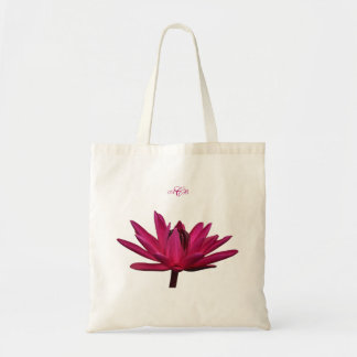 Burgunder mit rosa Wasser-Lilien-Budget-Tasche Tragetasche