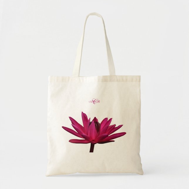 Burgunder mit rosa Wasser-Lilien-Budget-Tasche Tragetasche (Vorne)