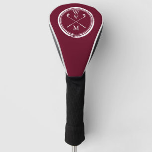 Burgunder Moderne Monogramm-Initialen Golf Headcover