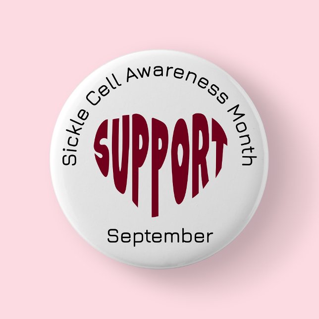 Burgunder-Monat der Sichelzellenaufklärung Button (Sickle Cell Awareness Month)