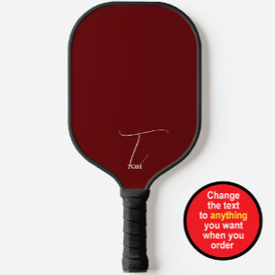 Burgunder Monogramm Pickleball Schläger