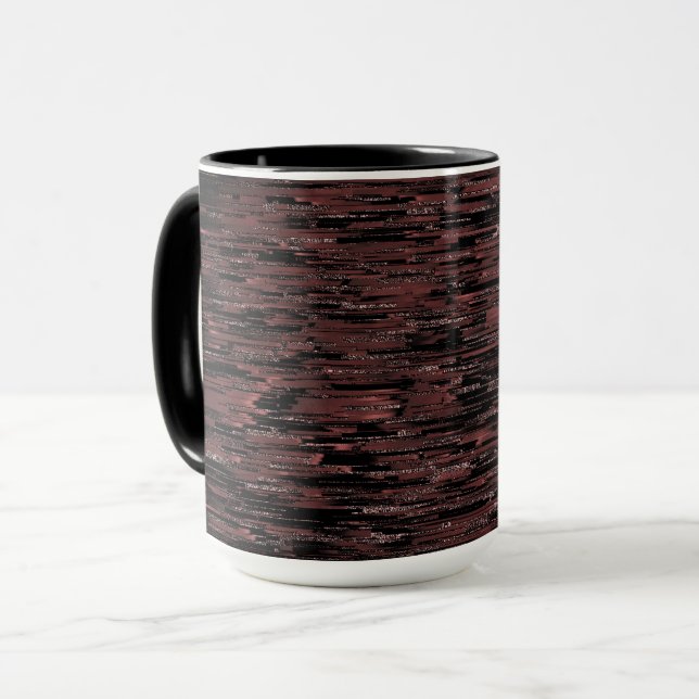 Burgunder Mosaik mit grobem Hintergrund Tasse (Vorderseite Links)