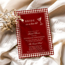 Burgunder Old Money Karo Martini Brautjungfernpart