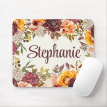 Burgunder Orange Wasserfarbe Herbst Blumen Name