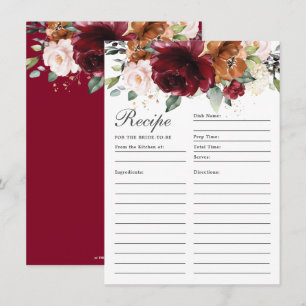 Burgunder Orangenblütenrezeptur für Bridakarte Dankeskarte