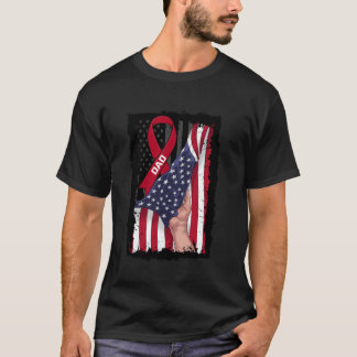 Burgunder Papa Multiples Myelom-Bewusstseins-Schle T-Shirt